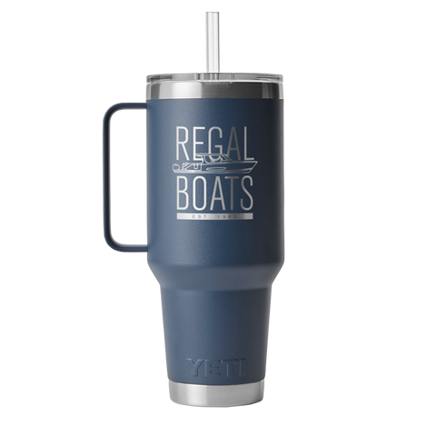 Navy Rambler 42 oz Straw Mug YETI